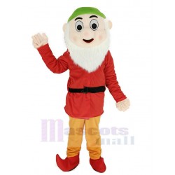 Dwarfs Mascot Costume with Red Coat and Green Hat