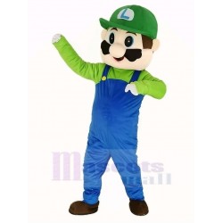 Super Big Head Green Mario Mascot Costume Cartoon