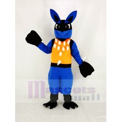 Blue Lucario Pokémon Pokemon Mascot Costume in Orange Vest