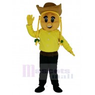 Cowgirl Mascot Costume in Yellow Coat People