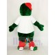 chapeau rouge Monstre vert Costume de mascotte avec T-shirt blanc