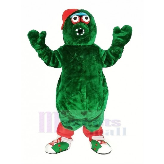 sombrero rojo Monstruo verde Disfraz de mascota