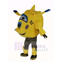 Yellow Jet Airplane Jett Super Wings Mascot Costume Cartoon