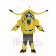 Avion à réaction jaune Jett Super Ailes Super Wings Costume de mascotte Dessin animé