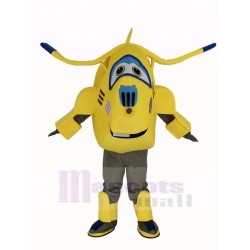 Yellow Jet Airplane Jett Super Wings Mascot Costume Cartoon