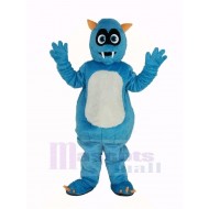 Monstre bleu moelleux Costume de mascotte Dessin animé