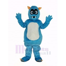 Fluffy Blue Monster Mascot Costume Cartoon