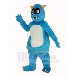 Monstre bleu moelleux Costume de mascotte Dessin animé