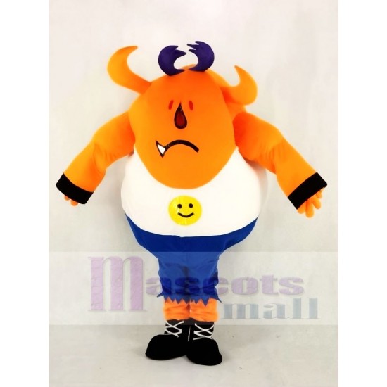 Orange Monster Maskottchen Kostüm mit langen Ohren