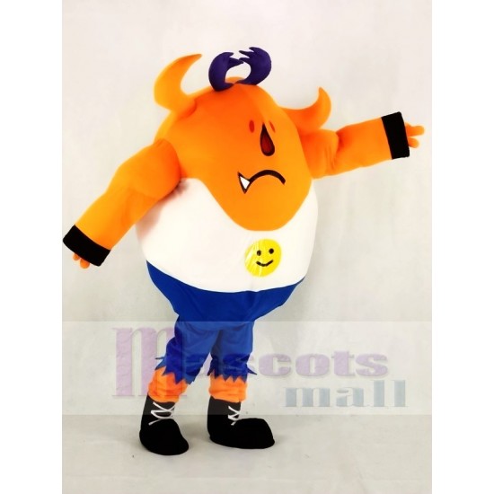 Orange Monster Maskottchen Kostüm mit langen Ohren