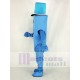 Herr Cool mit blauem Hut Maskottchen Kostüm Karikatur