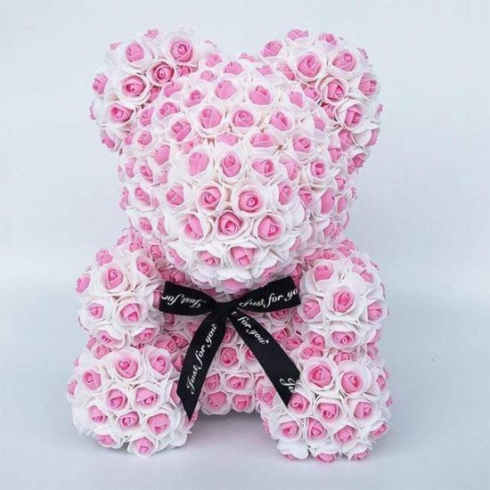 Newstyle Rose Teddy Bear Flower Bear Multicolor Best Gift for Mother's Day, Valentine's Day, Anniversary, Weddings and Birthday