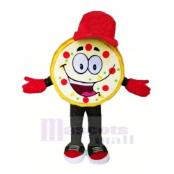 Funny Pizza with Red Hat Mascot Costume
