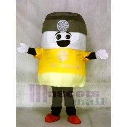 Marshmallow with Grey Hat Mascot Costume Snack