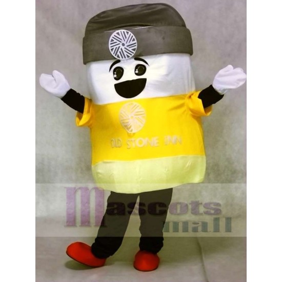 Malvavisco con sombrero gris Disfraz de mascota Bocadillo