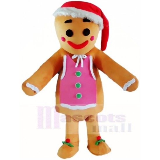 Cute Gingerbread Girl Mascot Costume Xmas Christmas