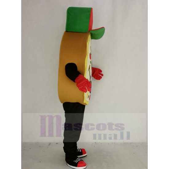 Yummy Pizza Mascot Costume with Red Hat