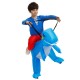 Blue Dinosaur Ride on Inflatable Costume Blow up