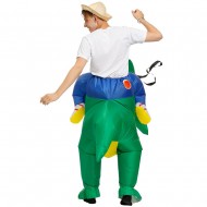 Green Dinosaur Ride on Inflatable Costume Blow up
