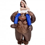 Blue Gorilla Carry me Ride on Inflatable Costume Monkey Orangutan Gibbon for Adult