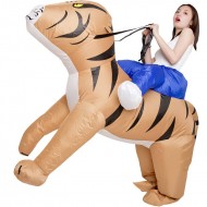 Tiger Carry Me Ride on Inflatable Costume Halloween Xmas for Adult