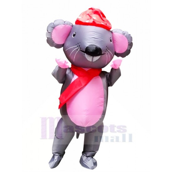 Mr. Mouse with Red Hat Inflatable Mascot Costume Cartoon