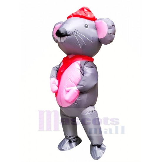 Mr. Mouse with Red Hat Inflatable Mascot Costume Cartoon