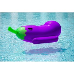 Inflatable Eggplant Pool Float Ride-on Air Board Floating Outdoor Beach