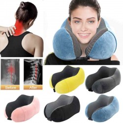 Double Sided Flocking Travel Pillow Head Rest