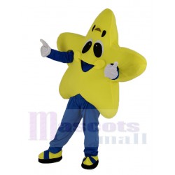 Smiling Yellow Twinkle Star Mascot Costume
