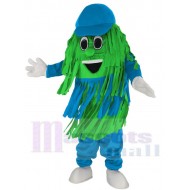 Light Blue and Green Car Wash Cleaning Brush Mascot Costume