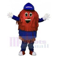 Blue & Red Car Wash Cleaning Brush Mascot Costume