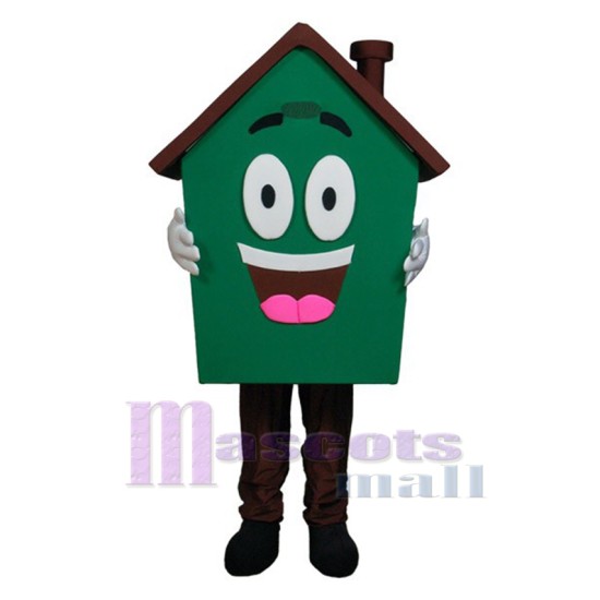 Green House Home Mascot Costumes For Real Estate Agency Promotion