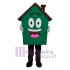 Costumes de mascotte de maison verte pour la promotion de l'agence immobilière