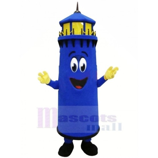 Phare bleu drôle Mascotte Costume Dessin animé