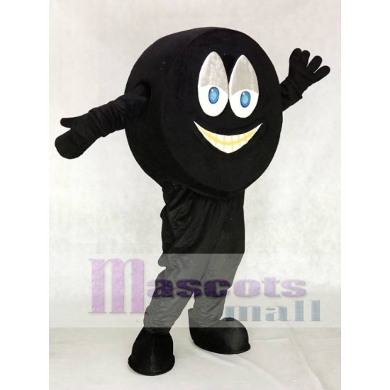Black Hockey Puck Mascot Costume