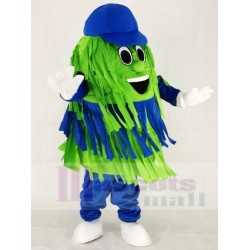 Blue & Green Car Wash Cleaning Brush Mascot Costume