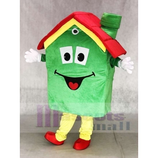 Real Estate Agency Green Housing House Mortgage Mascot Costume