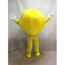 Yellow Emoji Grinning Happy Smiley Face Mascot Costume