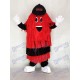 Costume de mascotte de ligne d'arrivée de lavage de voiture noir et rouge