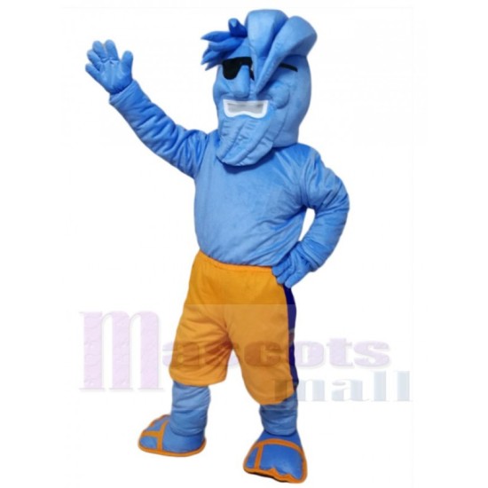 Willy la vague Vagues bleues avec des lunettes de soleil Mascotte Costume