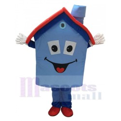 Blaues Wohnhaus Maskottchenkostüm