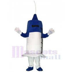 White-and-Blue Syringe for Hospital Clinic Mascot Costume