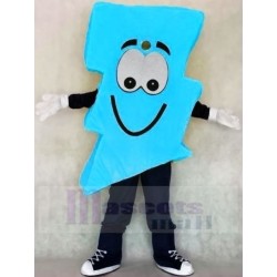 Neon Blue Lightning Bolt Mr. Electric Lightning Bolt Mascot Costume