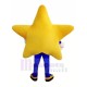 Yellow Twinkle Star in Blue Coat Mascot Costume Christmas Xmas