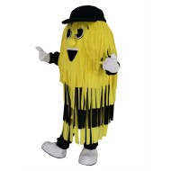 Costume de mascotte de brosse de nettoyage de lavage de voiture jaune et noir