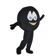 Lustiges schwarzes Hockey Puck Maskottchen Kostüm