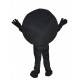 Divertido disfraz de mascota de disco de hockey negro