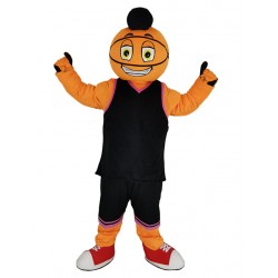 Power Basketball Man in Black Jersey Mascot Costume