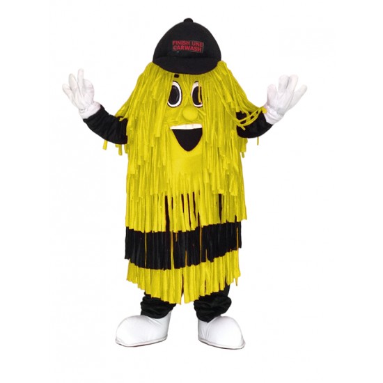 Gelbes Maskottchen-Kostüm für die Reinigungsbürste der Autowaschanlage